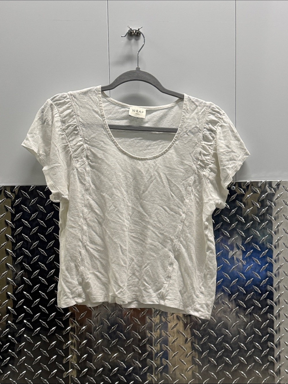 Wrap London Linen White Top, Size 8